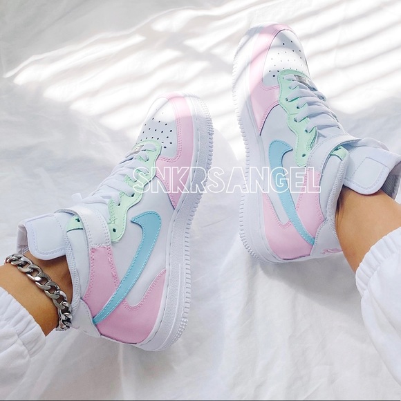 Nike custom air force 1 mid pastel - Picture 1 of 3
